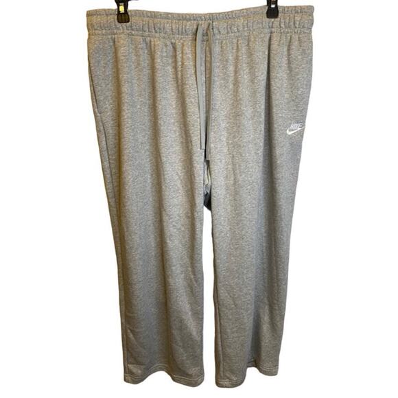 Nike Women's 2XL Sweatpants Gray Swoosh Fleece Drawstring - Picture 1 of 8